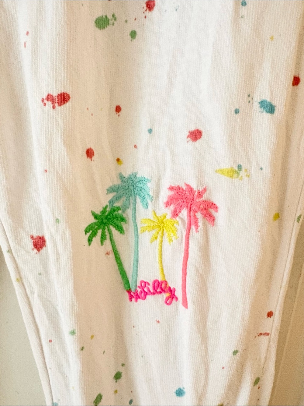 Lilly Pulitzer Women Mallie Neon Paint Splatter Knit Jogger Pants Resort White L - Picture 8 of 13
